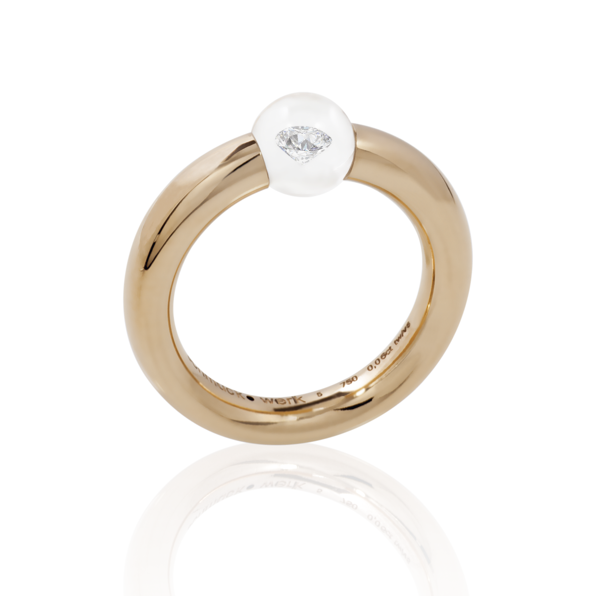 Brillantring I Glasklar I 750 Rotgold I 0.04ct
