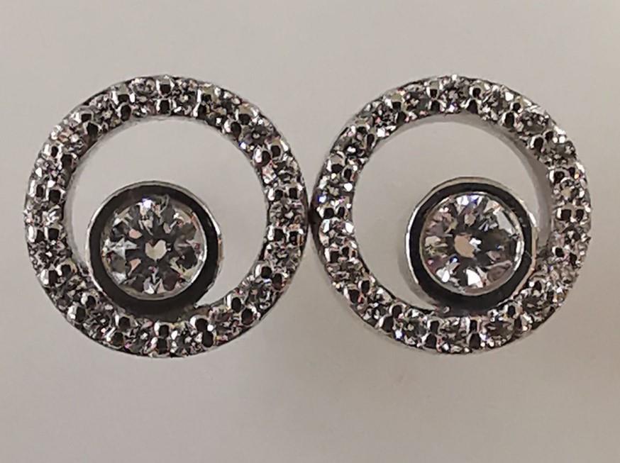 Brillantohrstecker Weißgold 750 Weißgold