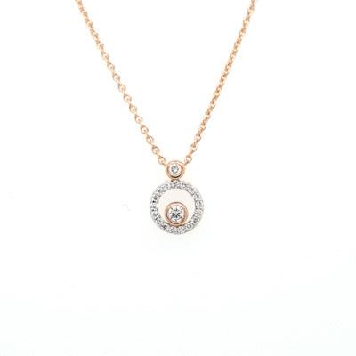 Halskette mit Brillantanhänger 750 Bicolor