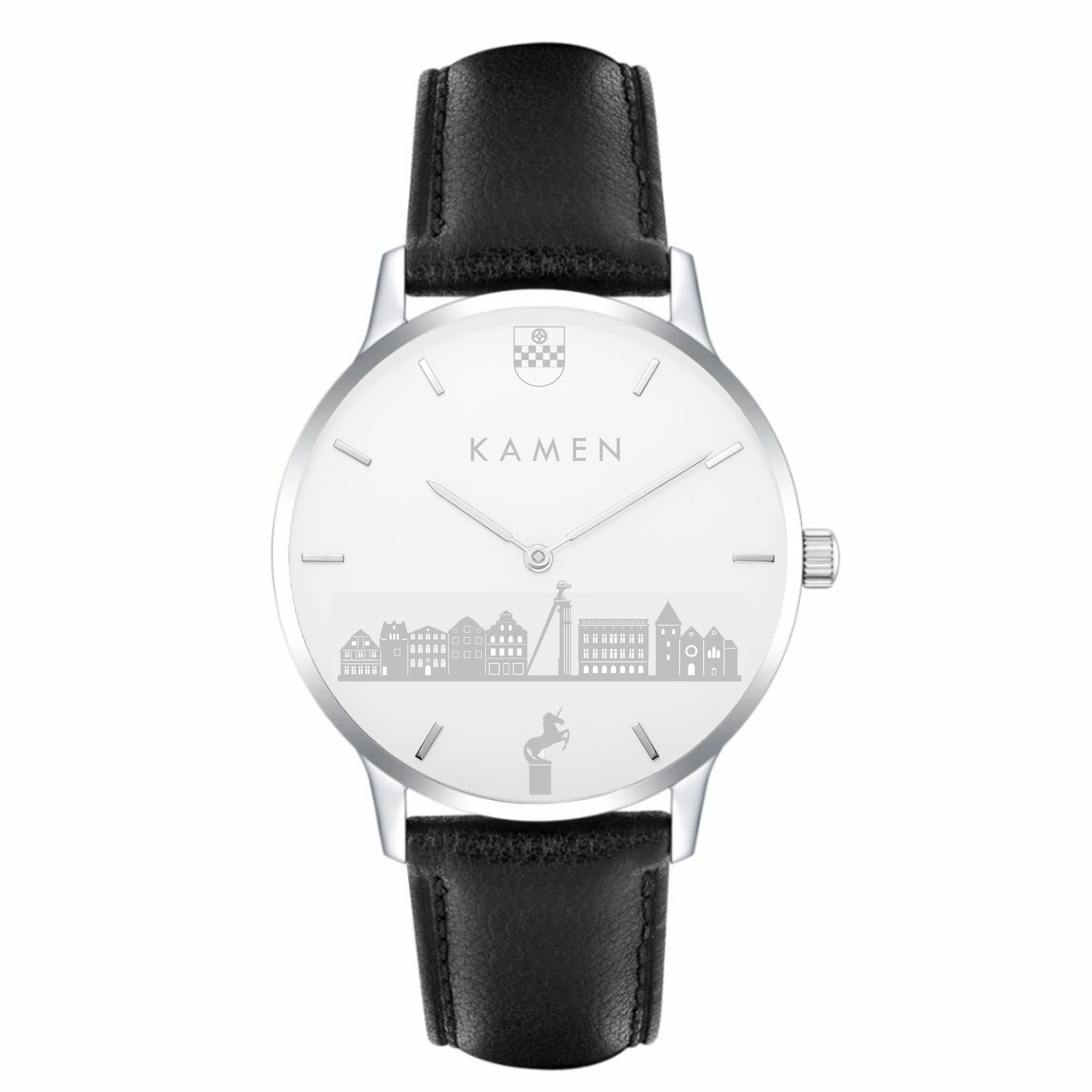 Kamenuhr groß mit Lederarmband