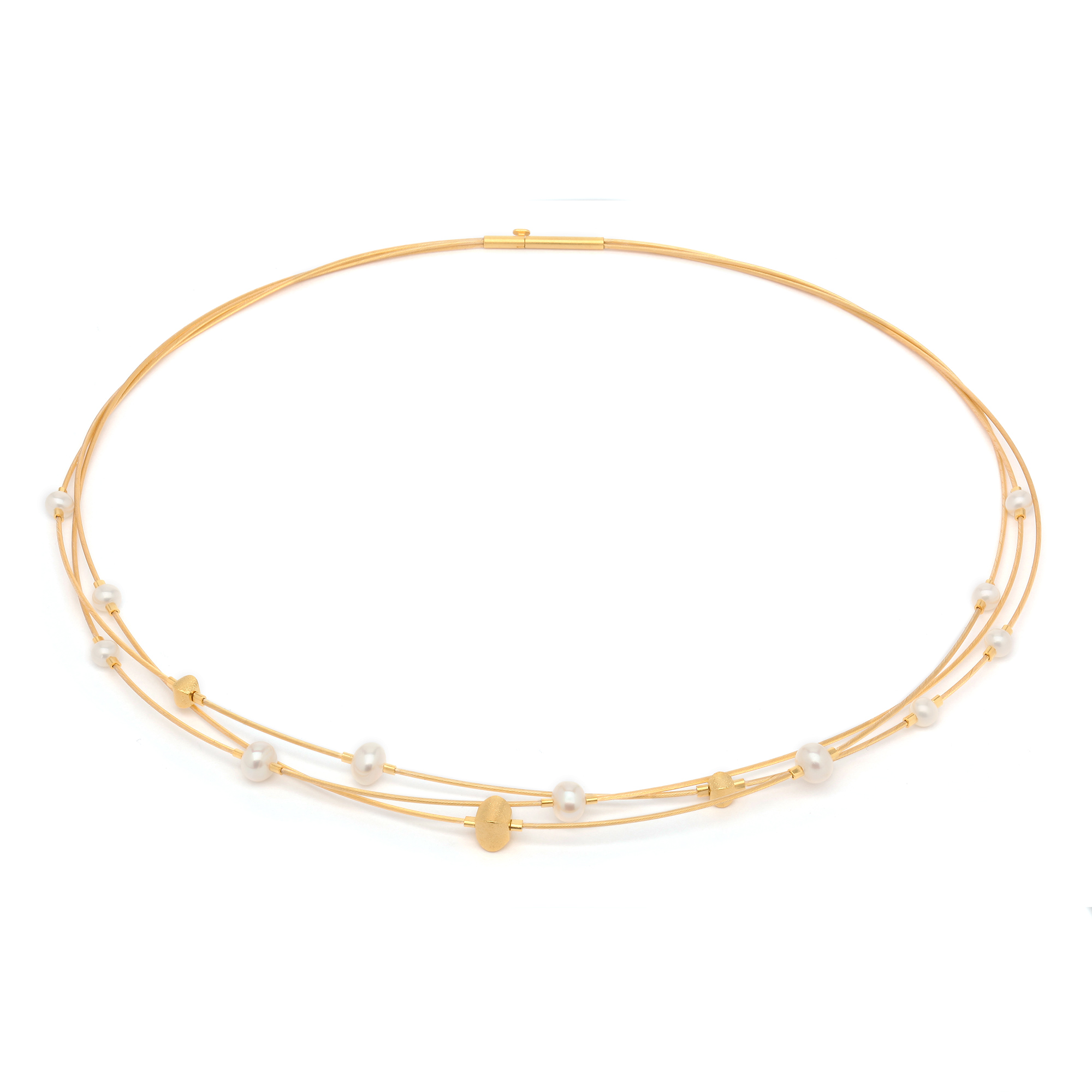 Collier mit Perlen I 24-Karat-goldplattiert