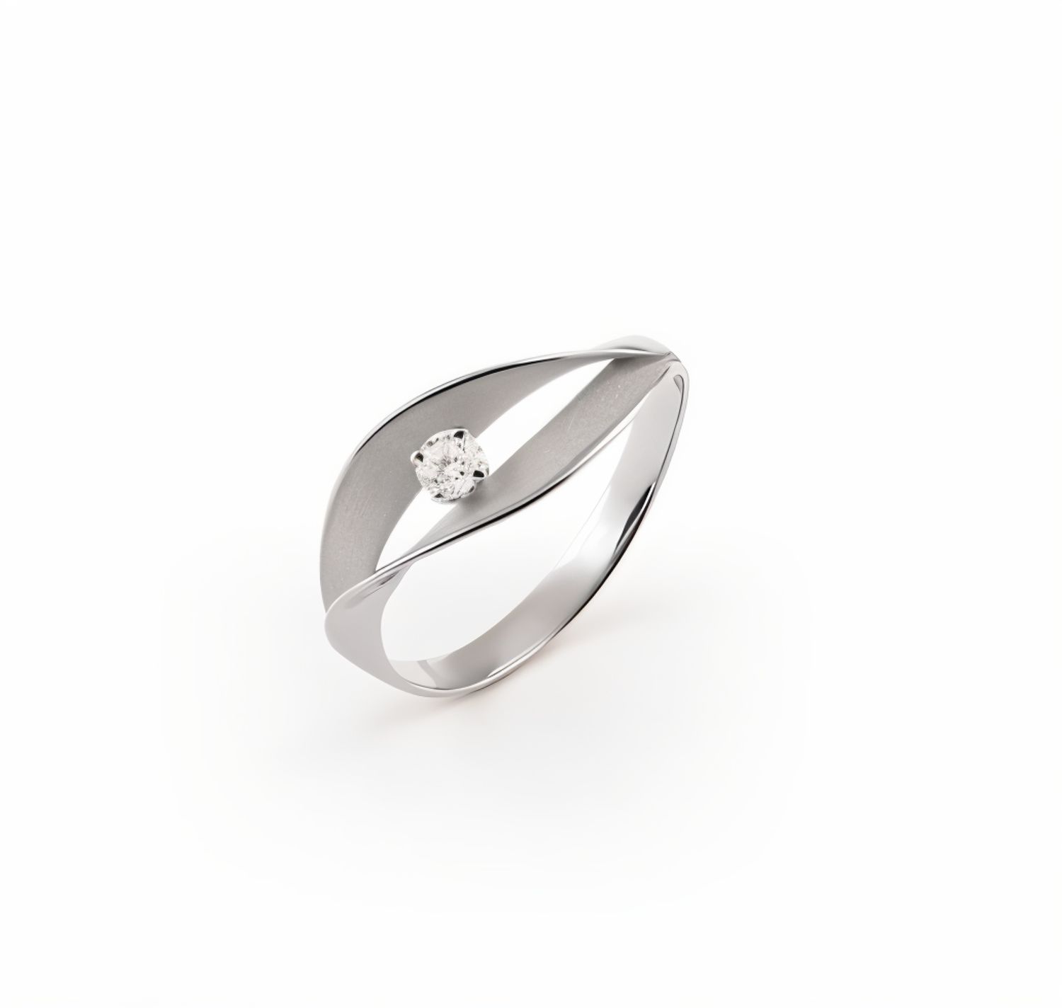 Ring mit Brillant 750 Weißgold