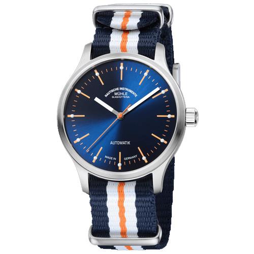 Panova Blau. I Automatikuhr mit Textilband