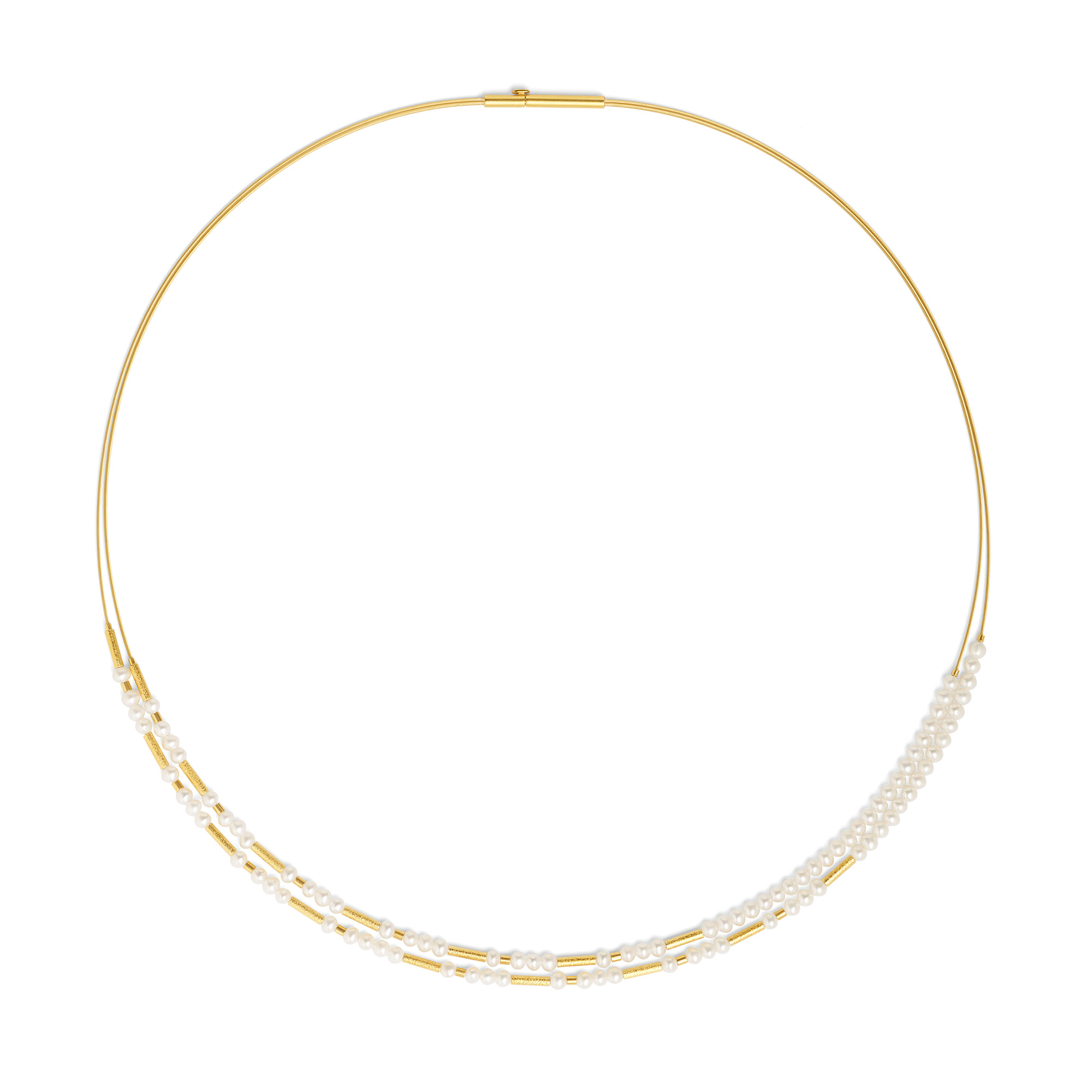 Collier I Süßwasserperlen I 925 I goldplattiert