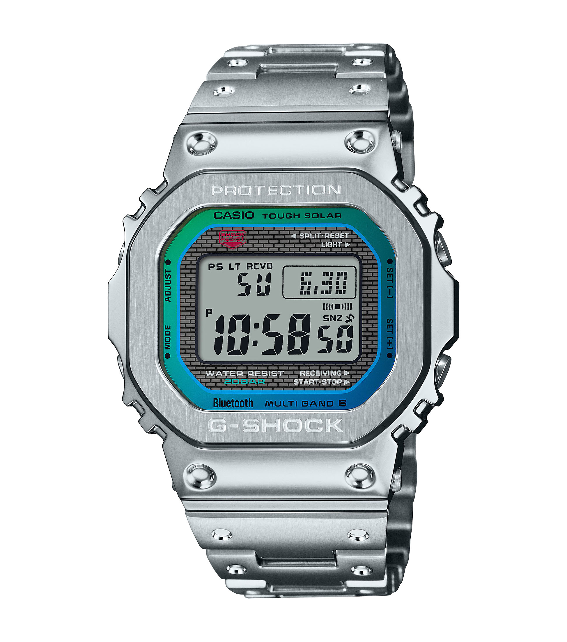 G-Shock GMW-B5000PC-1ER mit Regenbogendesign und Edelstahlgehäuse