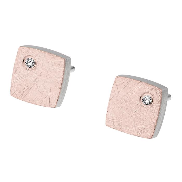 Ohrstecker, matt/gekratzt, 585