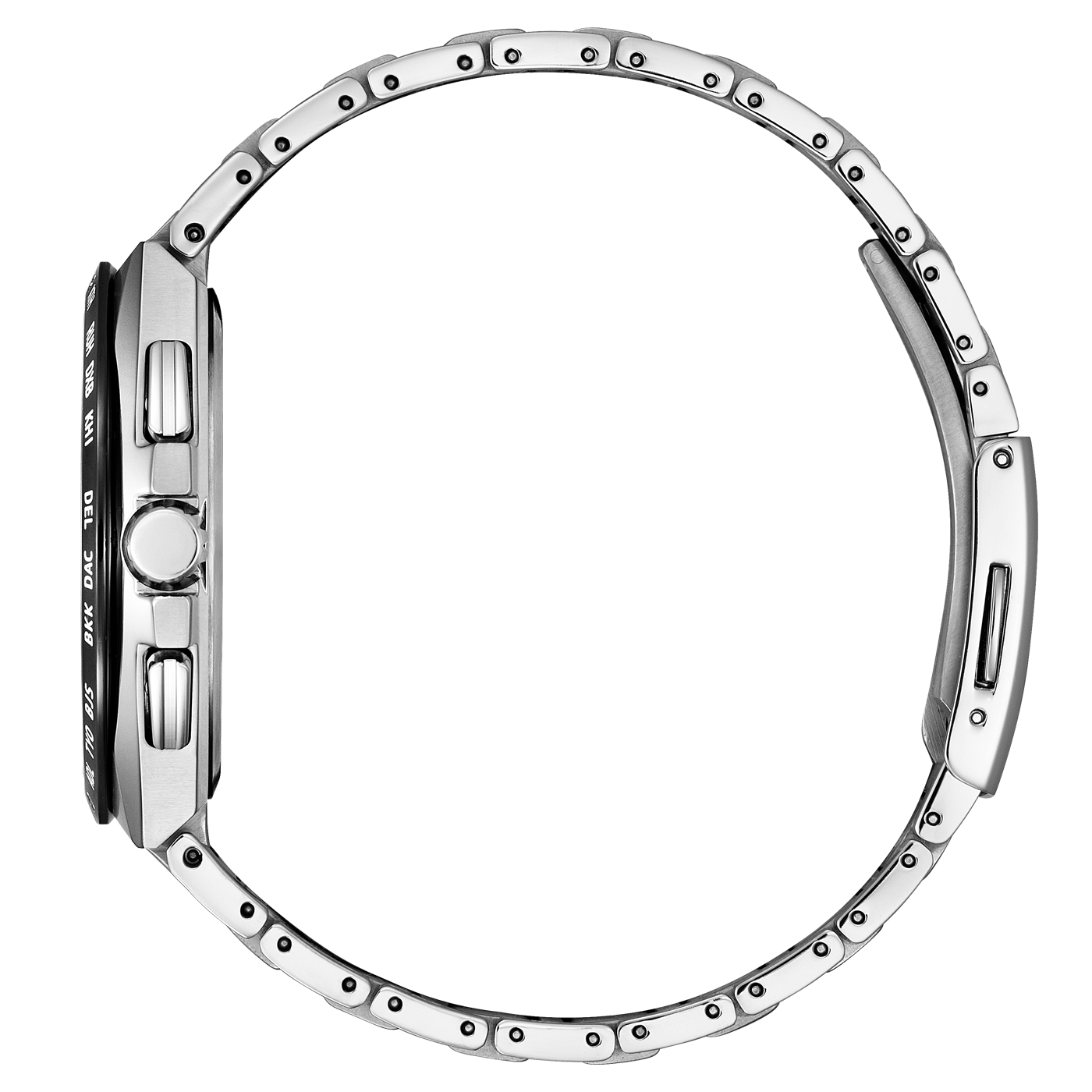 Citizen Eco-Drive Funkuhr AT8238-84M mit Super Titanium und Saphirglas Seitenansicht