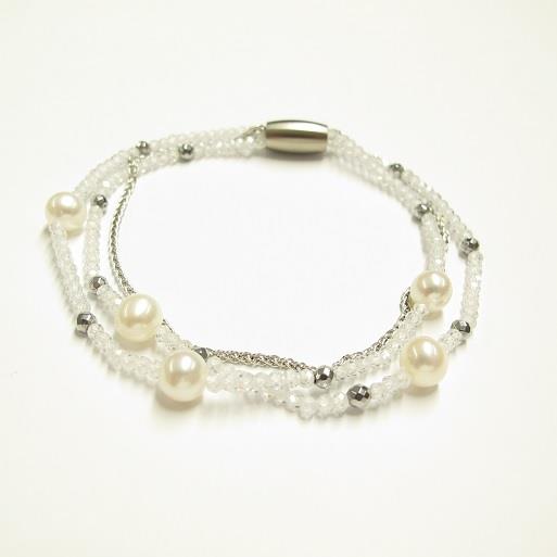 Armband 3-Reihig mit Perlen I 925