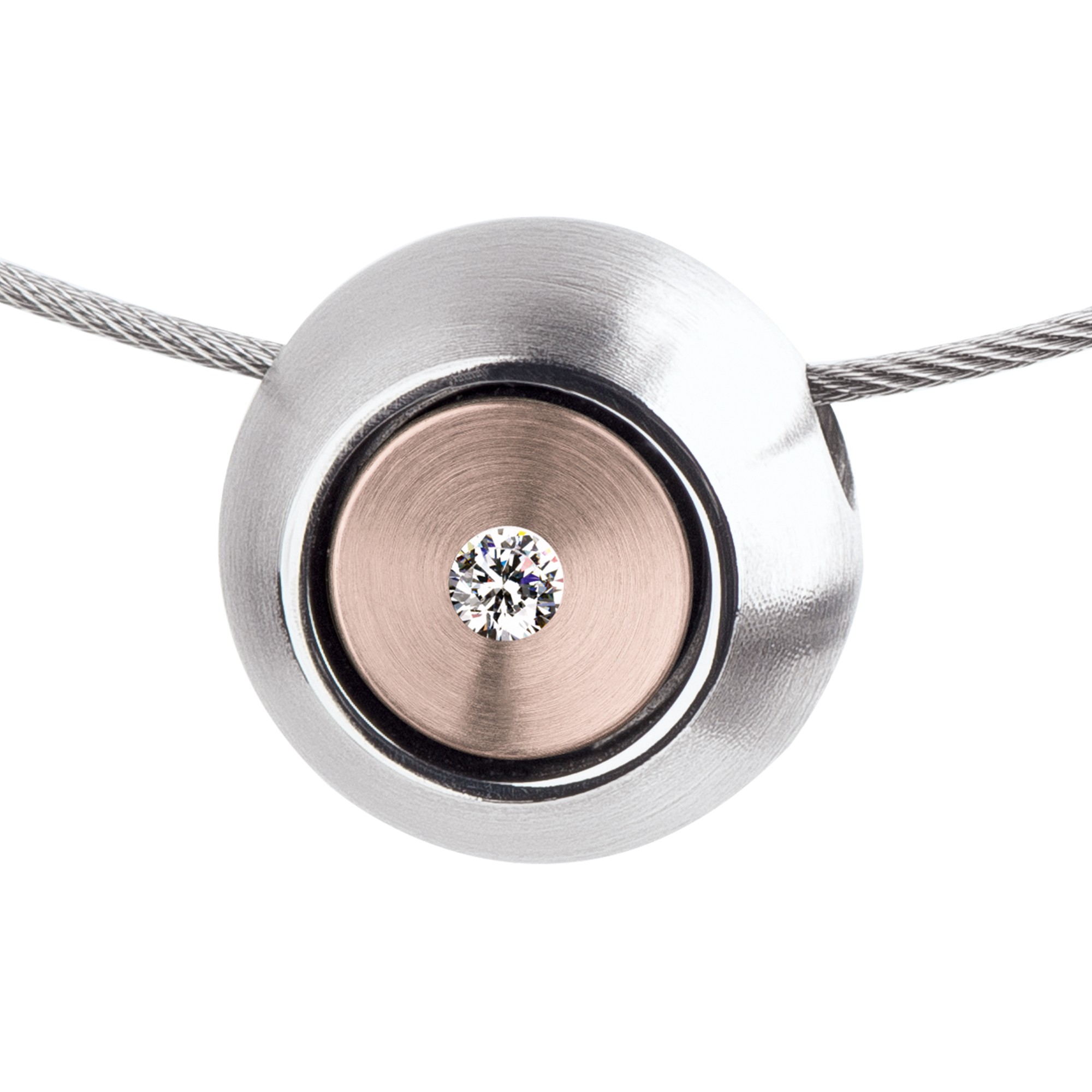 Anhänger mit Brillant I Stahl I rosé