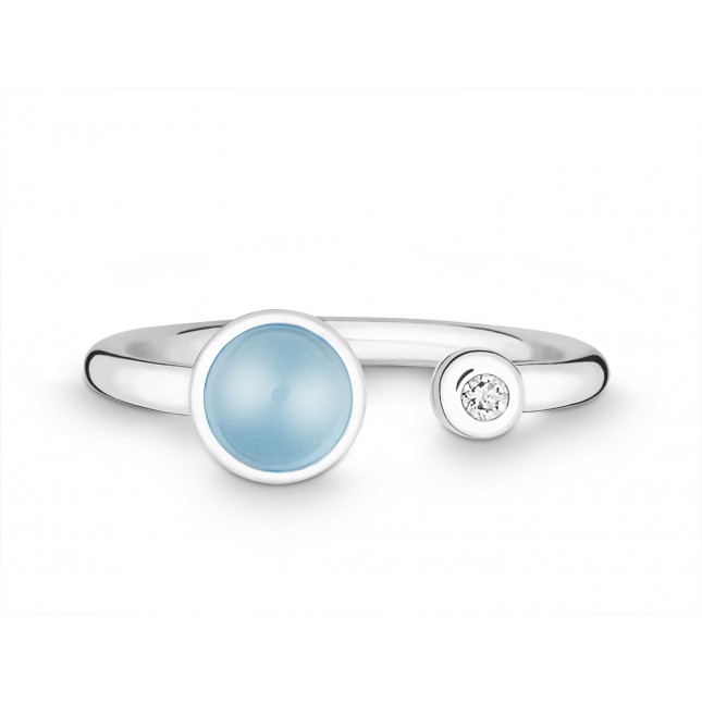 Ring 925 I Brillant 0,03ct I Blautopas swiss blue