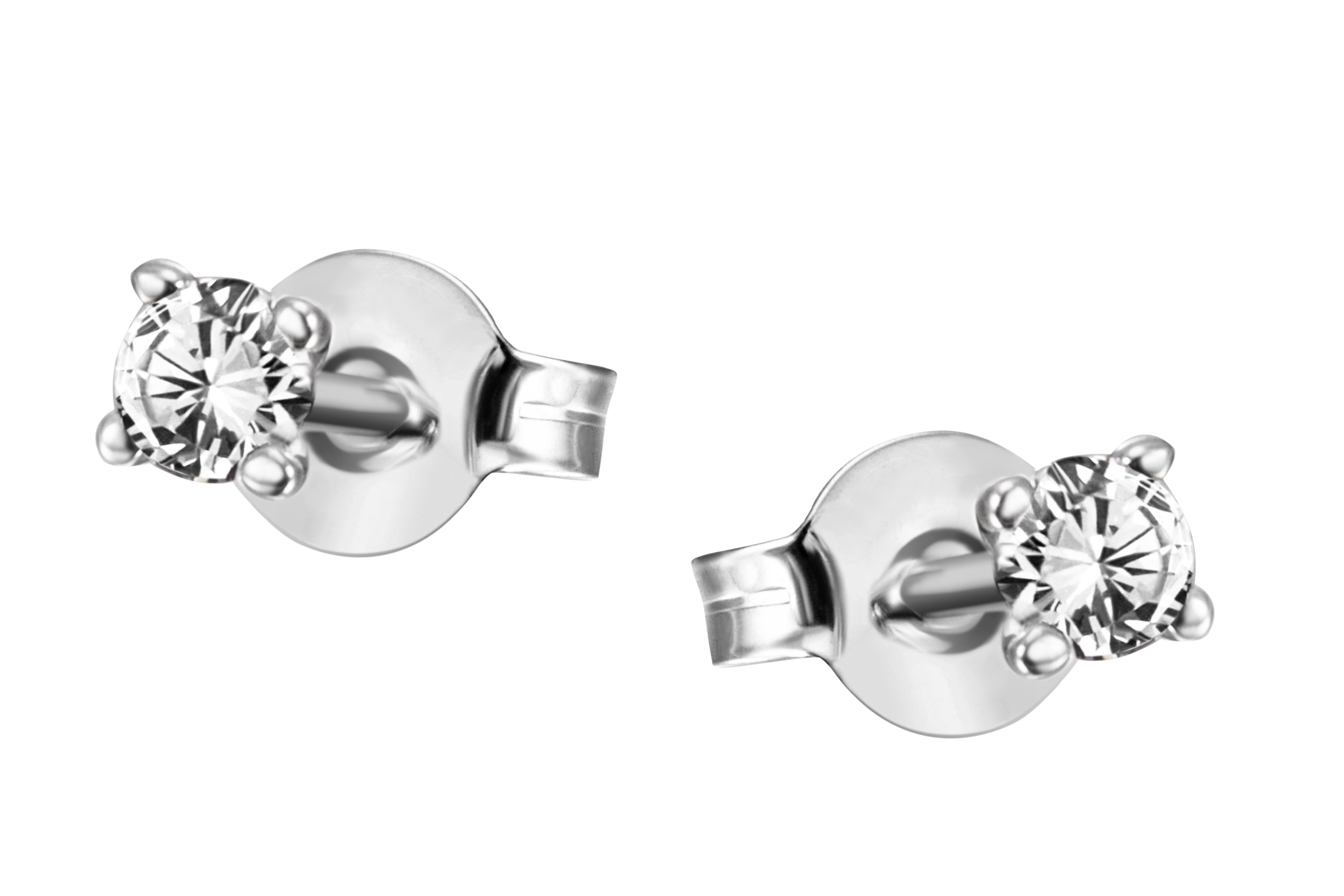Brillantohrstecker Weißgold 585 Weißgold