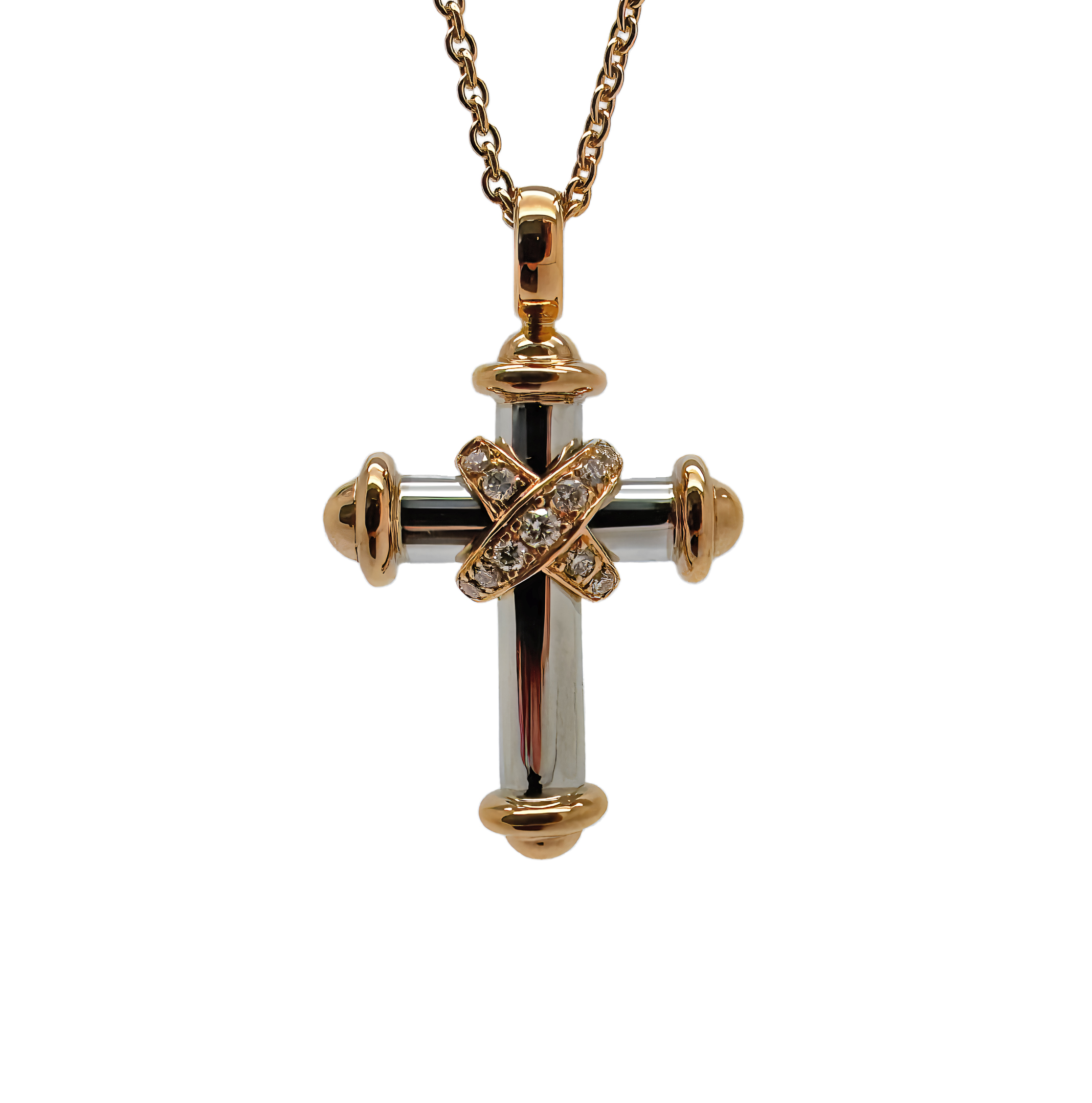 Kreuzkette mit Brillanten I 750 I Leo Wittwer