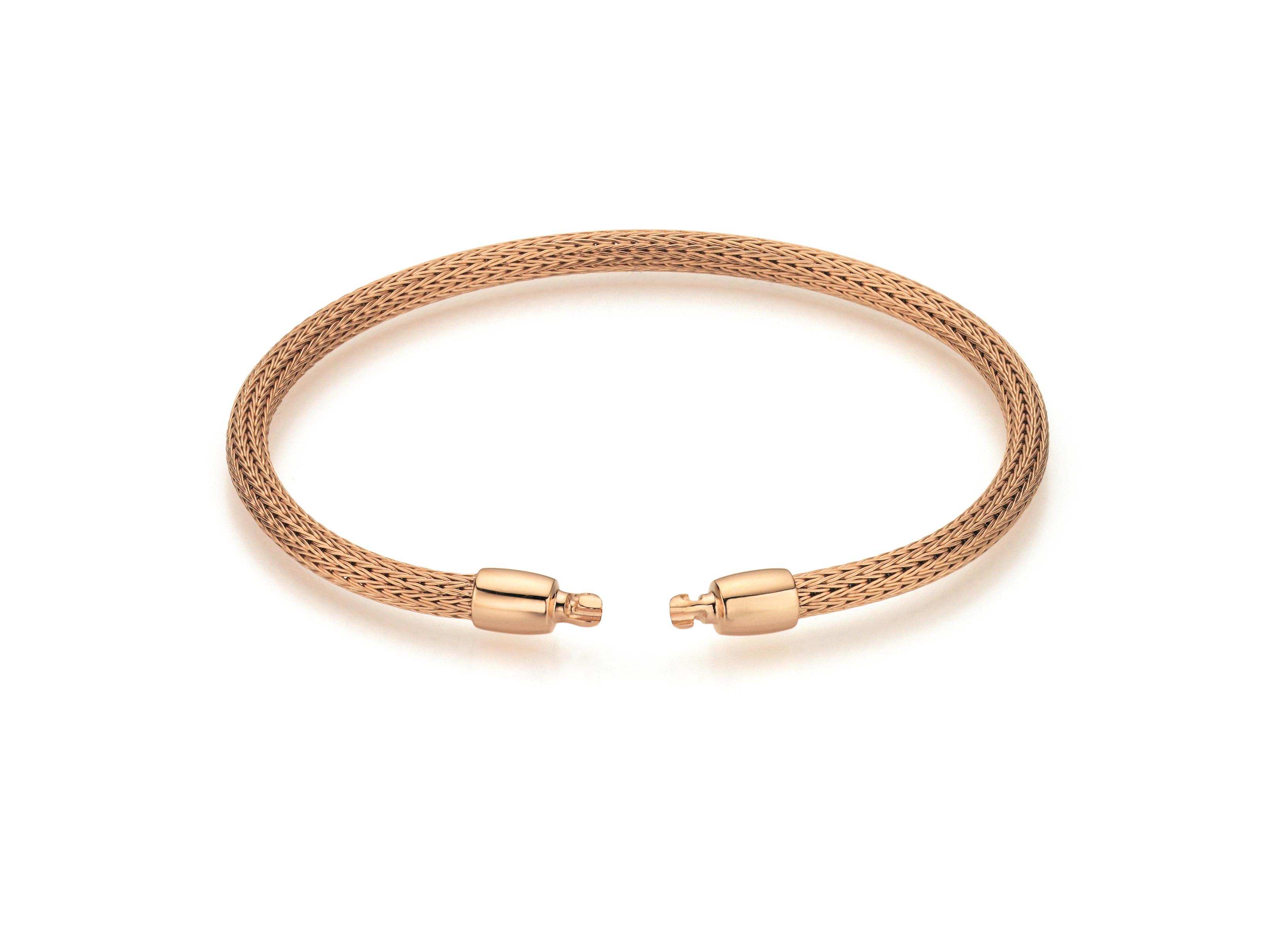 Armband Strickkette 750 18 Karat Rotgold
