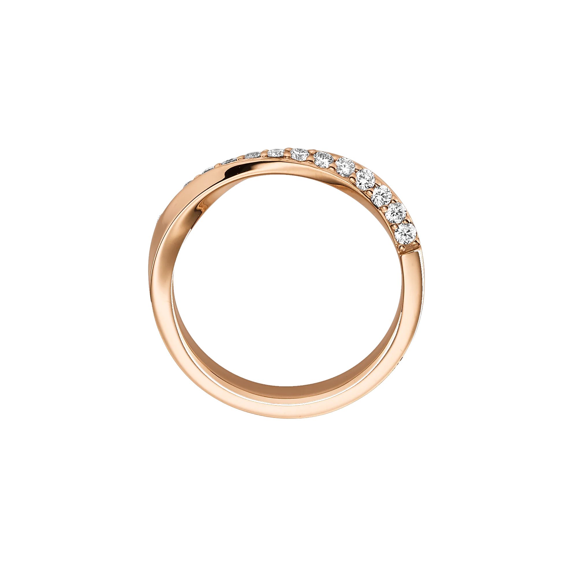 Trauring mit Steinbesatz 750 Rosegold