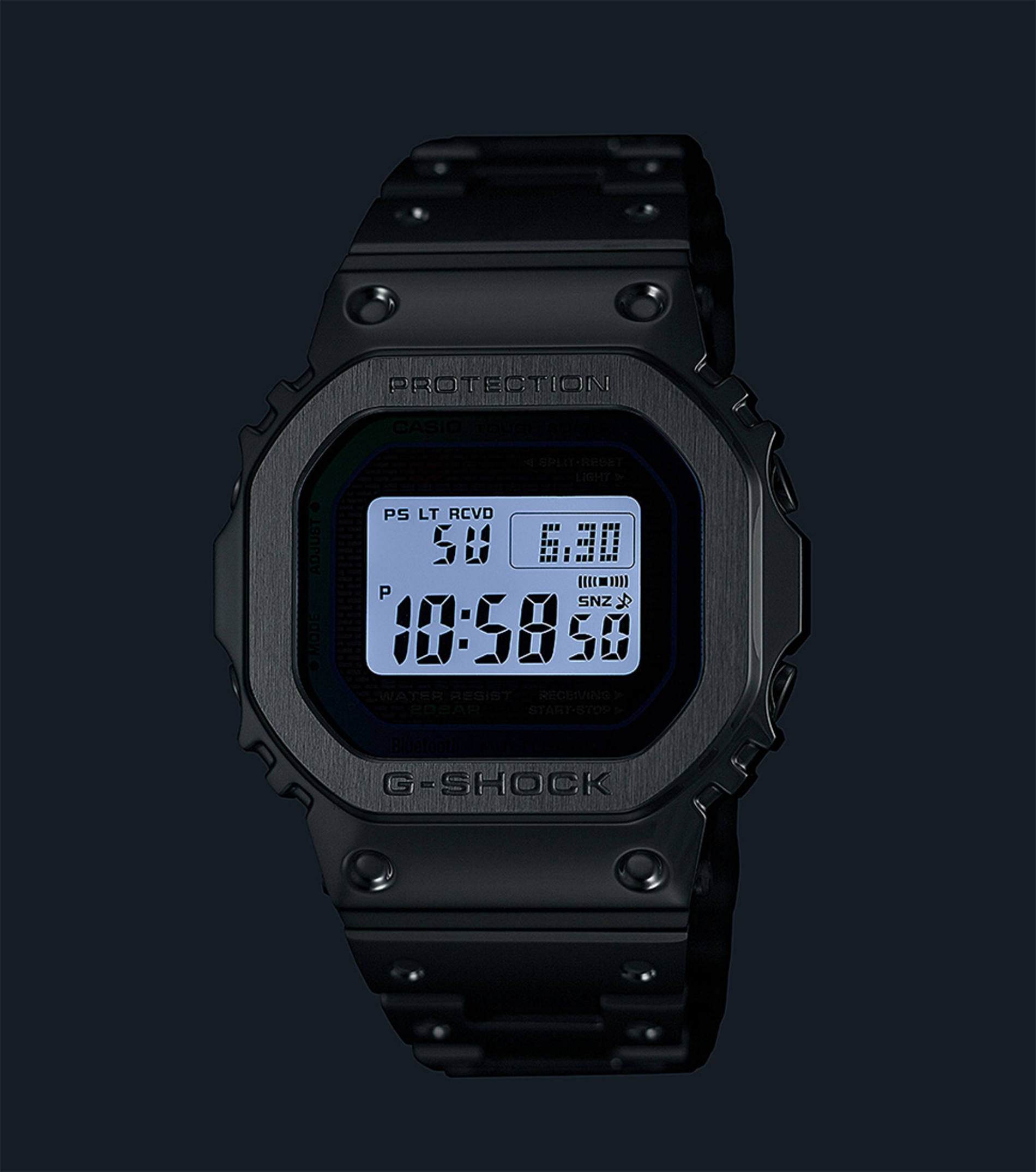 G-Shock GMW-B5000PC-1ER mit Regenbogendesign und Edelstahlgehäuse Beleuchtung