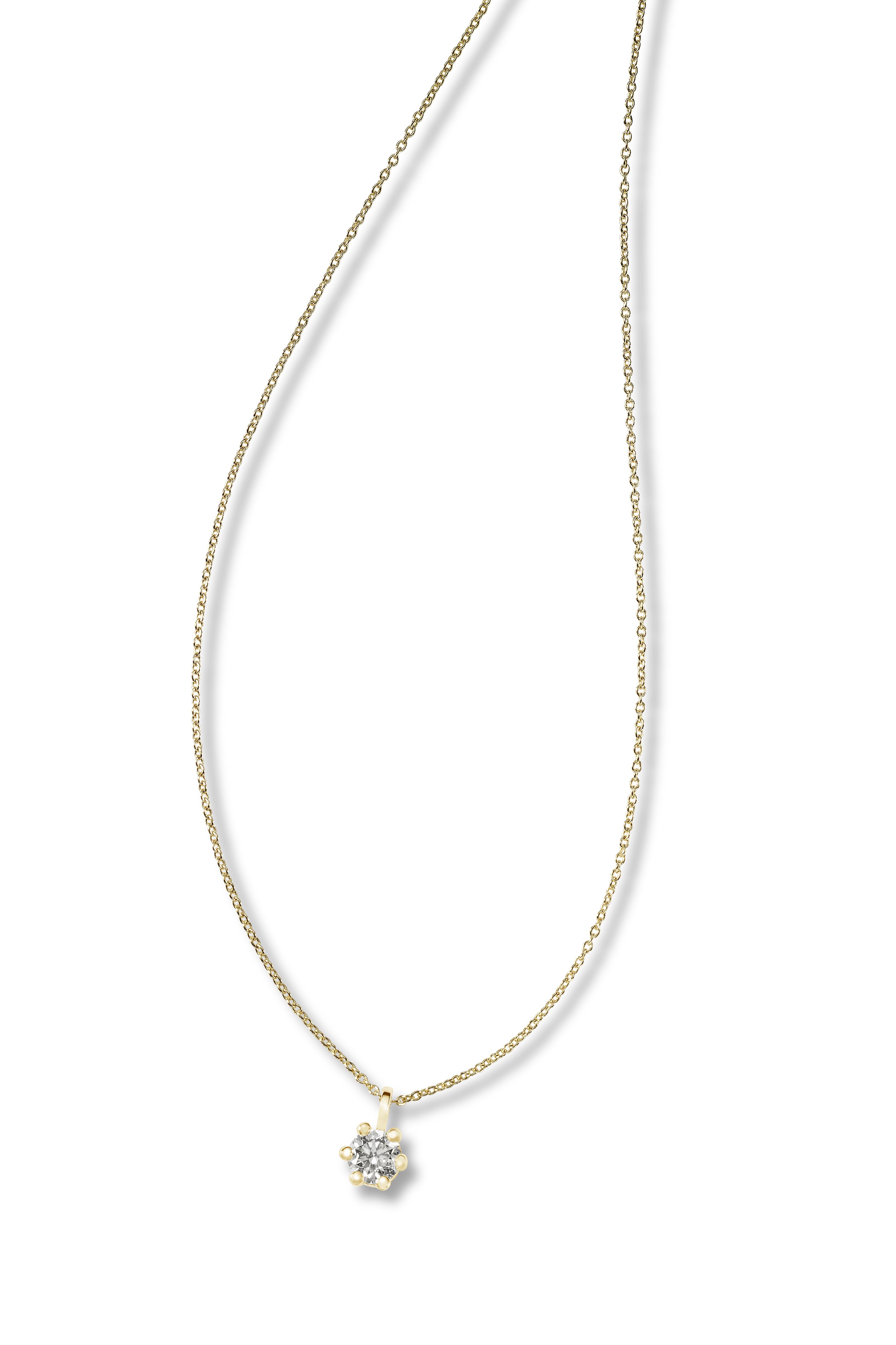 Brillantanhänger mit Kette I 585 WG I 0.15ct