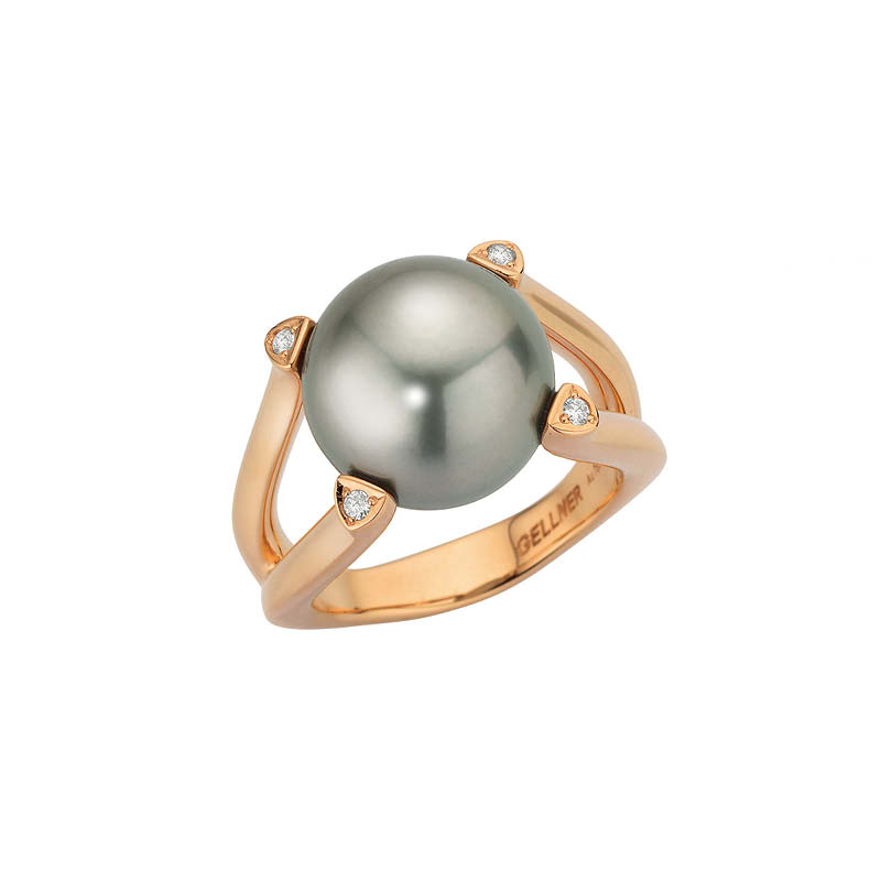 Goldener Perlring mit Tahitiperle I 750 rosé