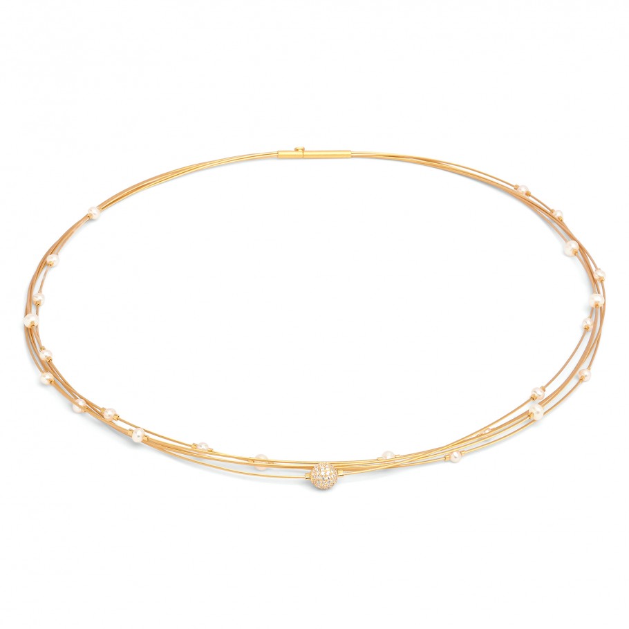 Collier I Süßwasserperlen I 925 I goldplattiert