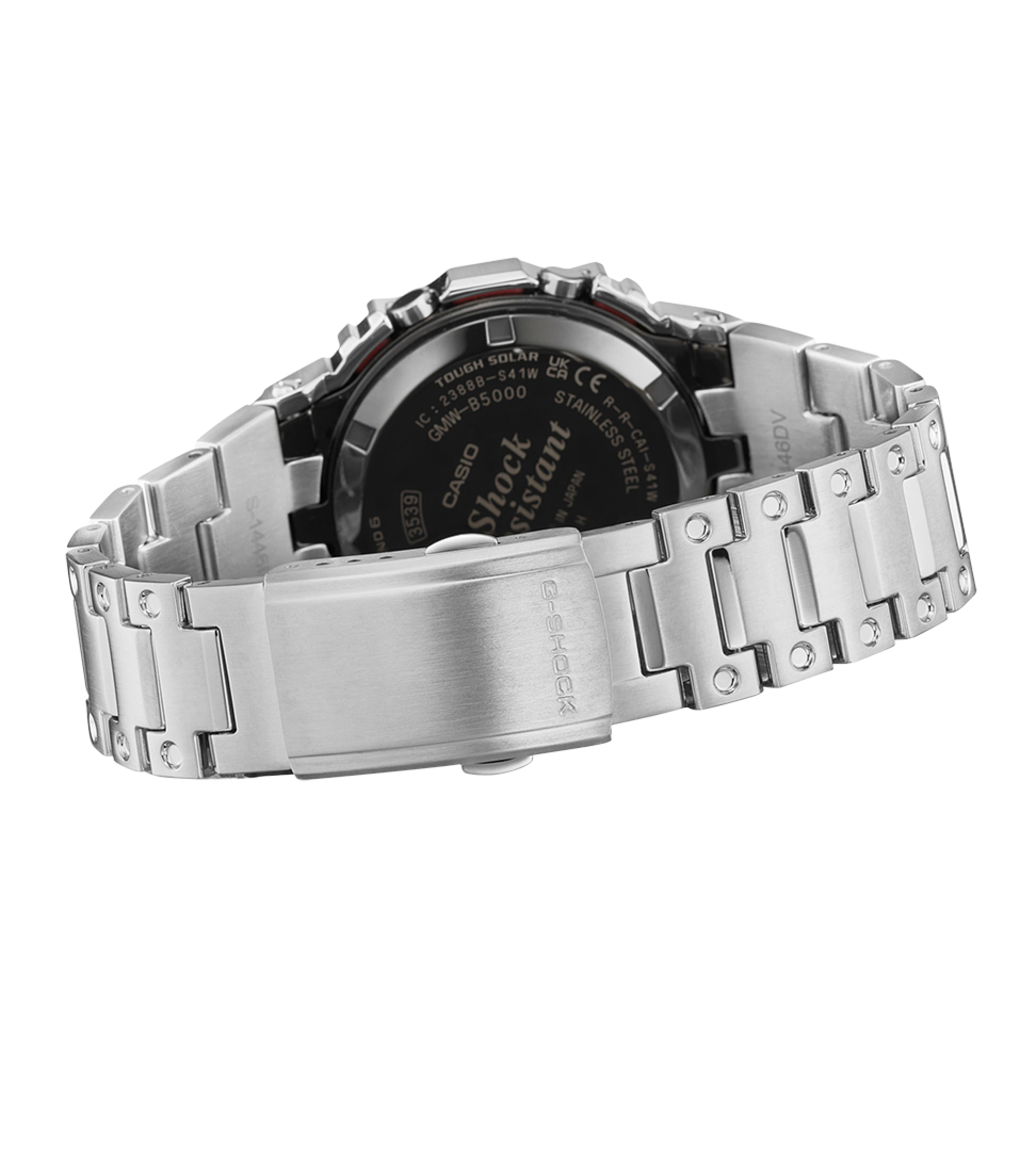 G-Shock GMW-B5000PC-1ER mit Regenbogendesign und Edelstahlgehäuse Rückansicht