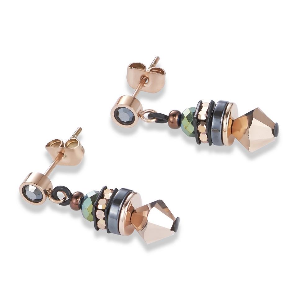 Ohrstecker Hämatit & Kristall