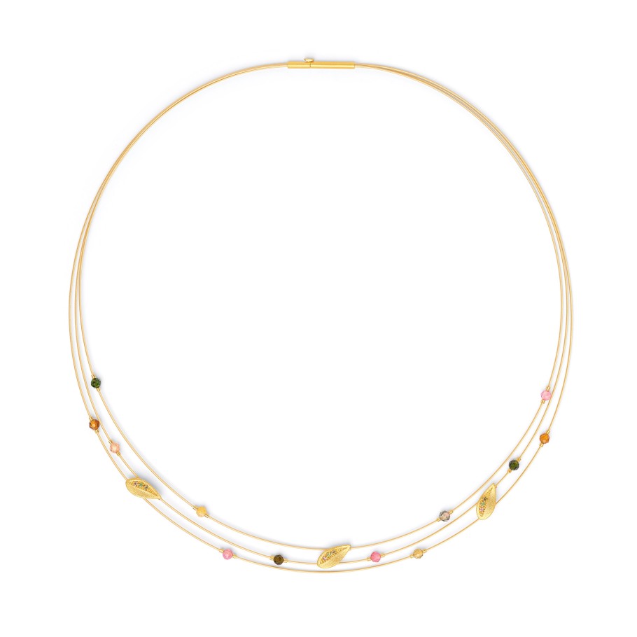 Collier I Turmalin I 925 Goldplattiert