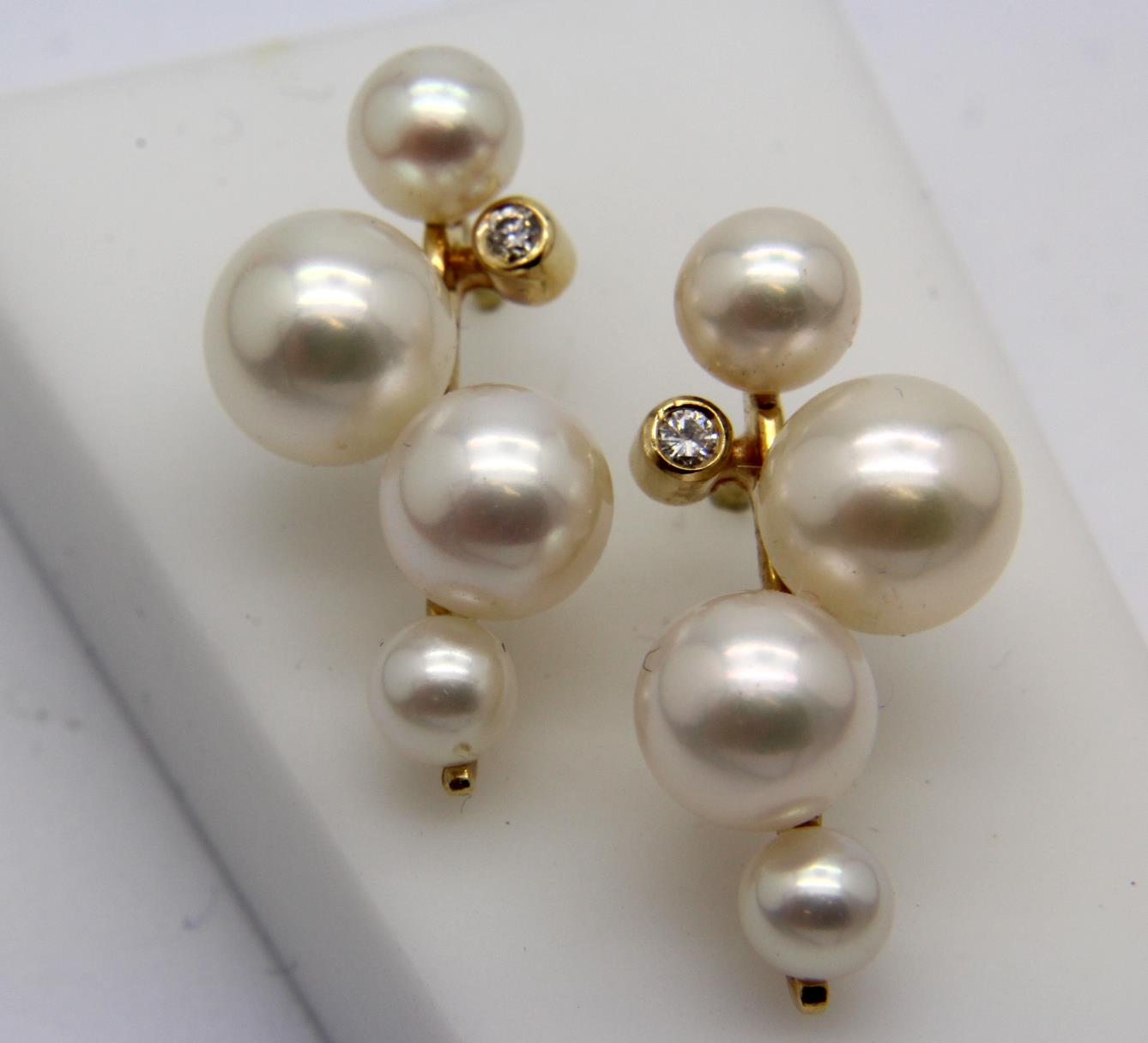 Perlohrstecker mit Brillant